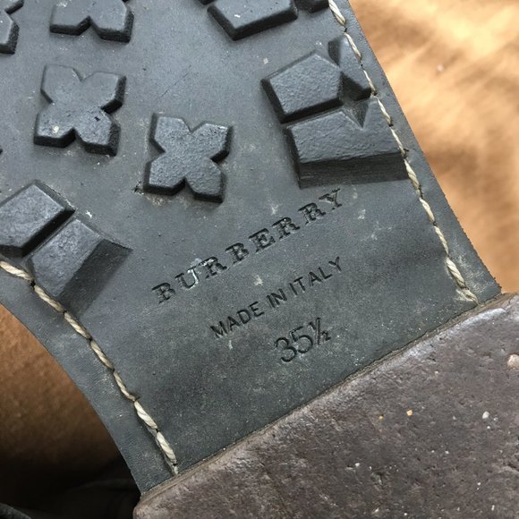 Burberry black leather Clarendon Explorer moto boots with gold tone buckles - Picture 9 of 13